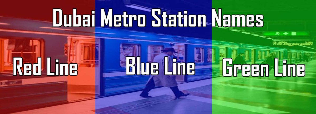 Complete list of Dubai Metro station names on the network map