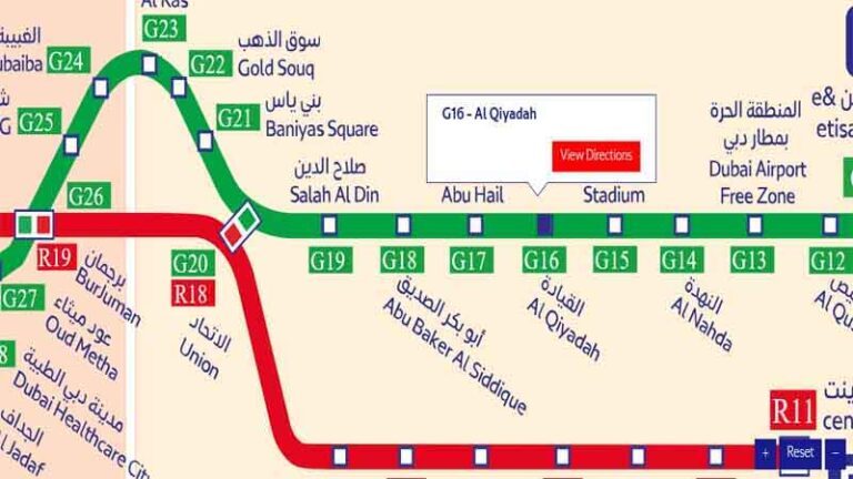 Abu Hail Metro Station (G17) on the Dubai Metro Green Line