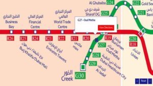 Oud Metha Metro Station (G27) on the Dubai Metro Green Line