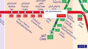 Dubai Healthcare City Metro Station (G28) on the Dubai Metro Green Line